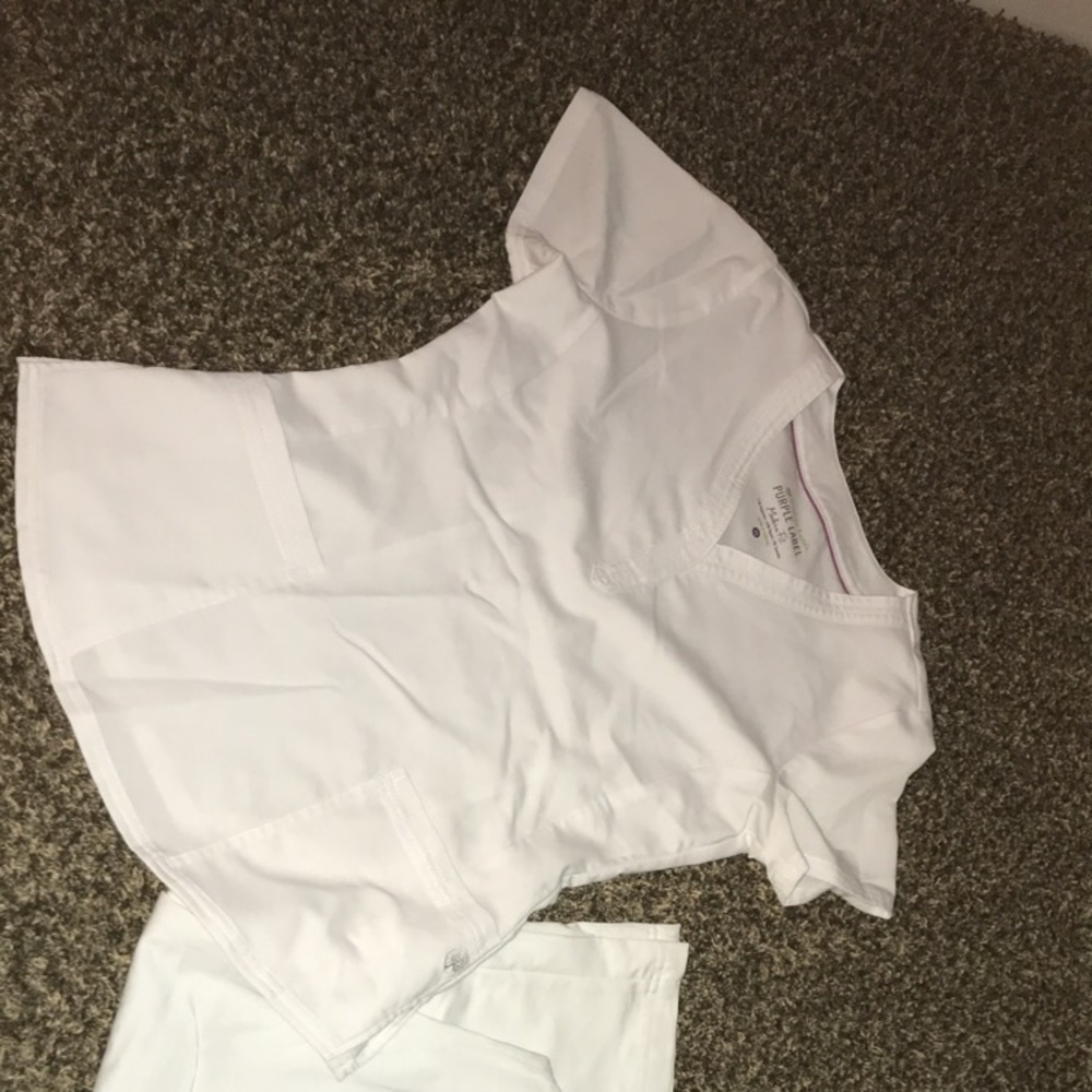 All white scrub set.